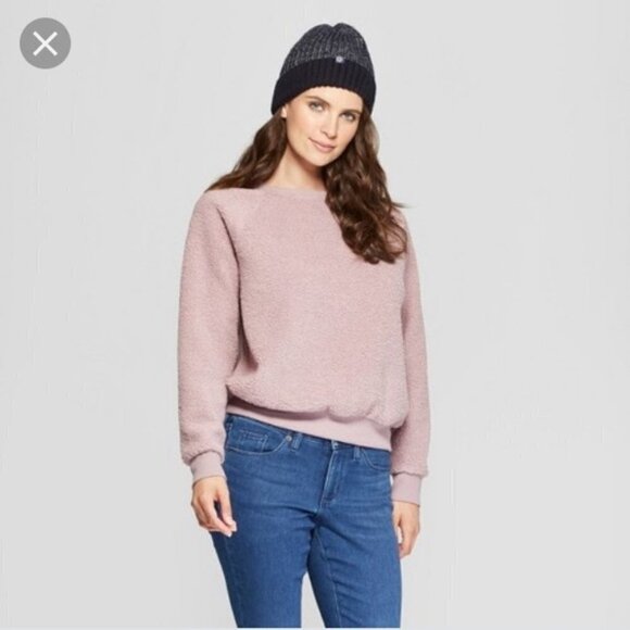 Universal Thread Teddy Bear Sherpa Crewneck Pullover Sweater Sweatshirt Size XS - Picture 1 of 10